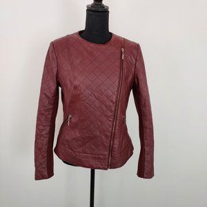 Iman Maroon Genuine Leather Jacket